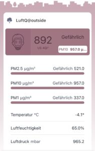 Warnhinweis Gefährlich Luftqualität Im Isengrind 8046 Zürich 01.01.2026 - 00.07 Uhr - IQAir